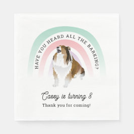 Haben Sie gehört, Regenbogen und Hund Danke Serviette