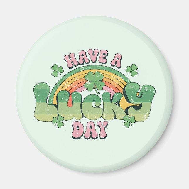 Haben Sie Glück Retro Typografie Magnet (Vorne)