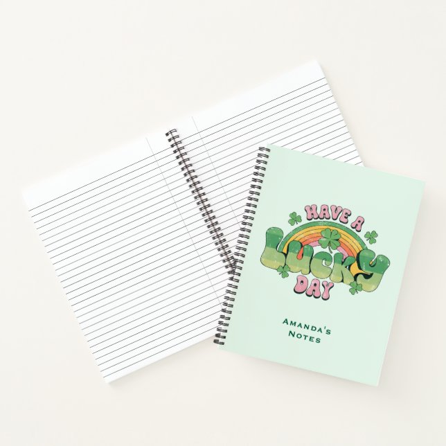 Haben Sie Glück Retro Typografie Notizbuch (Innenseite)