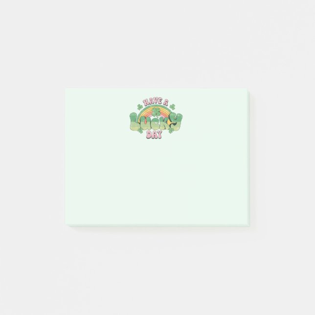 Haben Sie Glück Retro Typografie Post-it Klebezettel (Vorderseite)
