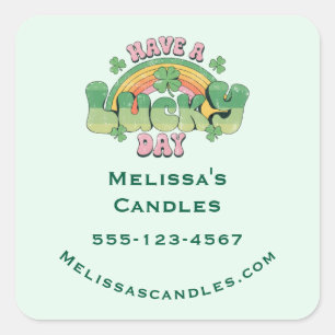 Haben Sie Glück Retro Typografy Business Quadratischer Aufkleber