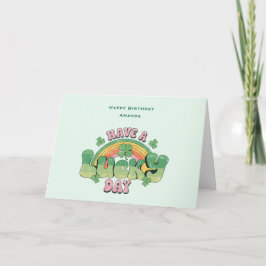 Haben Sie Glück Tag Retro Typografie Geburtstag Karte