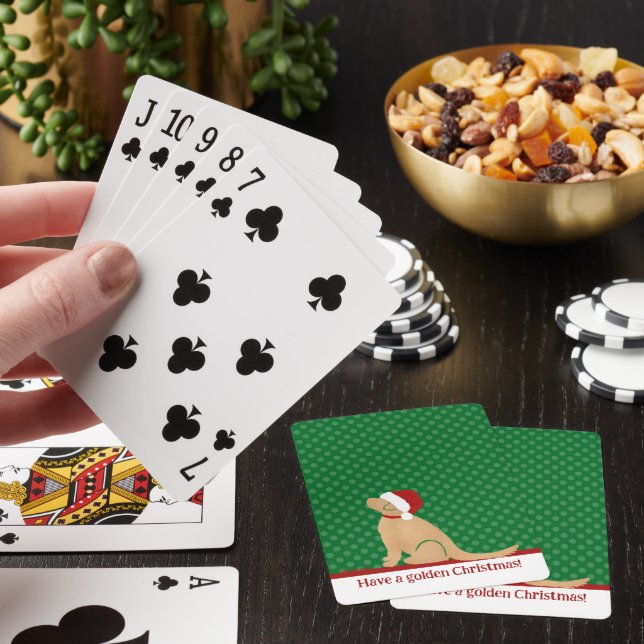 Haben Sie goldene grüne Weihnachtskarten für das S Spielkarten (In Situ)