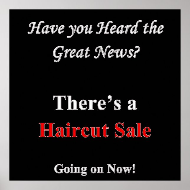 Haben Sie Haircut Sale Poster Matte gehört? (Vorne)