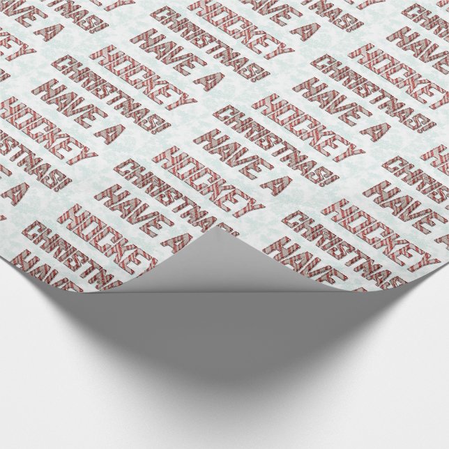 Haben Sie Hockey Weihnachtscreme Candy Wrapping Pa Geschenkpapier (Ecke)