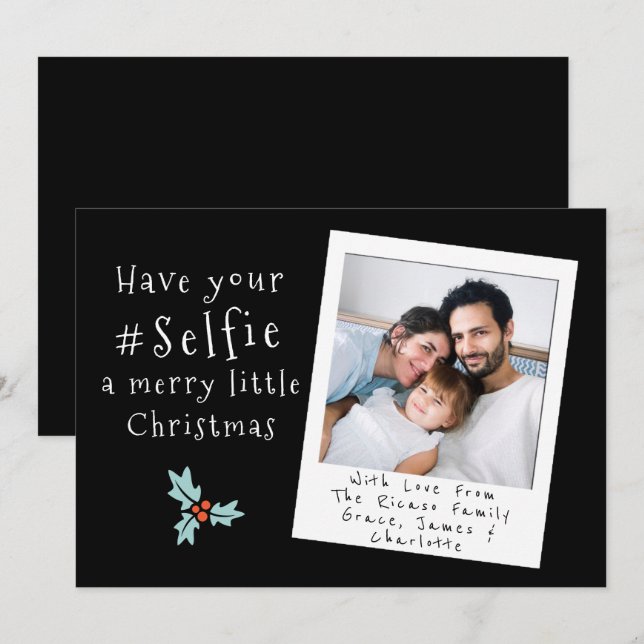 Haben Sie Ihre Selfie eine lustige kleine Weihnach Einladung (Vorne/Hinten)