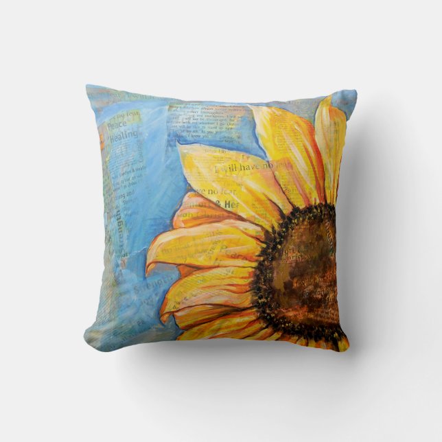 Haben Sie kein Furcht-Sonnenblume-großes Kissen (Vorderseite)