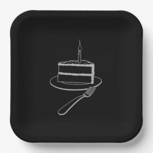 Haben Sie Kuchen und essen Sie es auch Pappteller