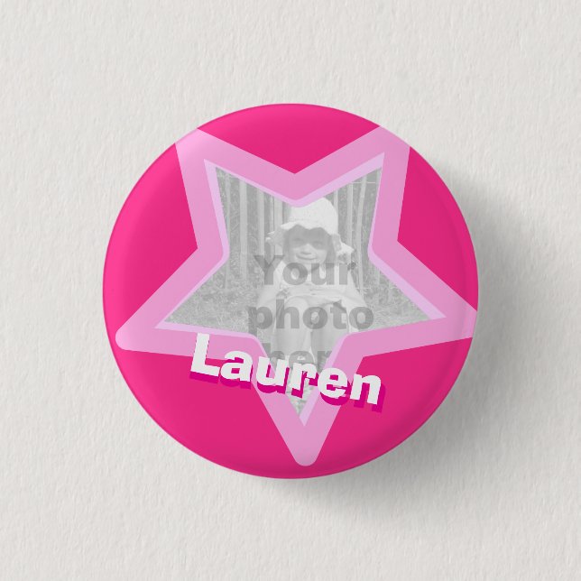 Haben Sie Namenknopf/-Abzeichen des heißen Rosas Button (Vorderseite)