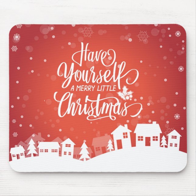 Haben Sie sich ein fröhliches kleines Weihnachtsfe Mousepad (Vorne)