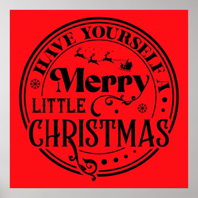 Haben Sie sich ein fröhliches kleines Weihnachtsfe Poster (Vorne)