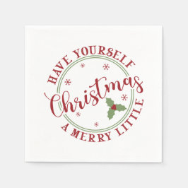 Haben Sie sich ein fröhliches kleines Weihnachtsfe Serviette