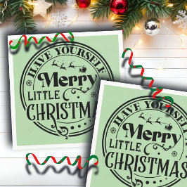 Haben Sie sich ein fröhliches kleines Weihnachtsfe Serviette