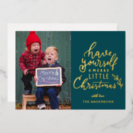 Haben Sie sich ein fröhliches Weihnachts-Foto Folien Feiertagskarte