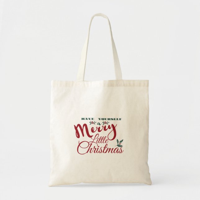 Haben Sie sich eine fröhliche kleine Weihnachtskis Tragetasche (Vorne)