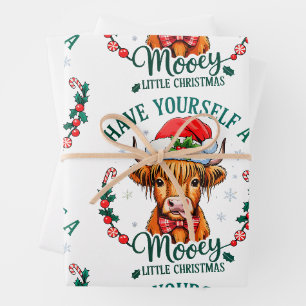 Haben Sie sich eine lustige kleine Weihnachtskuh N Geschenkpapier Set