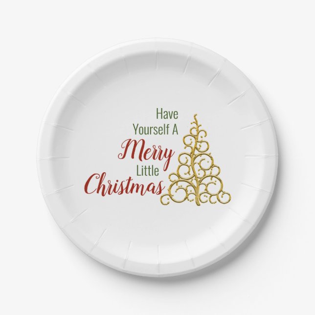 Haben Sie sich eine lustige kleine Weihnachtsplatt Pappteller (Vorderseite)