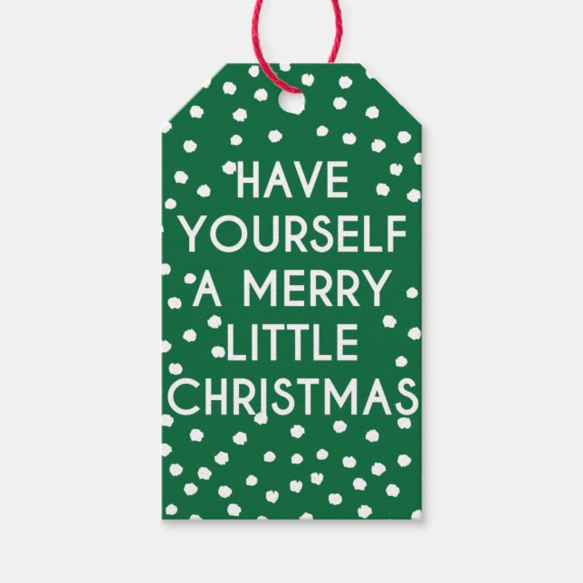 Haben Sie sich einen fröhlichen kleinen Weihnachts Geschenkanhänger (Vorderseite)