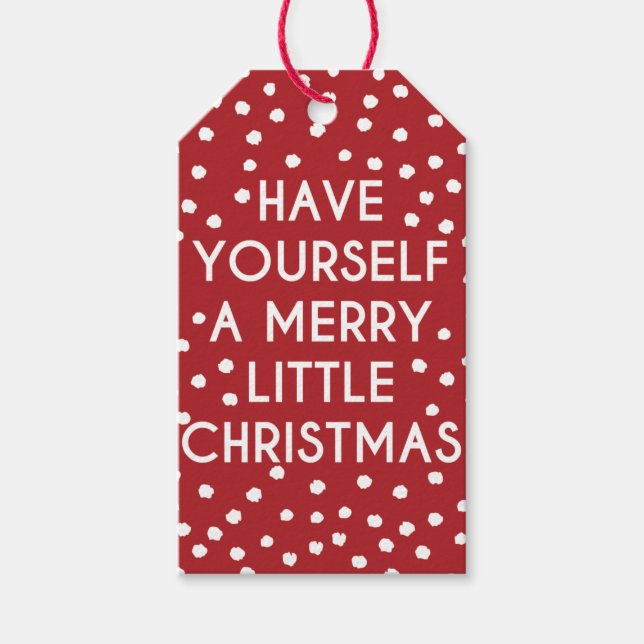 Haben Sie sich einen fröhlichen kleinen Weihnachts Geschenkanhänger (Vorderseite)
