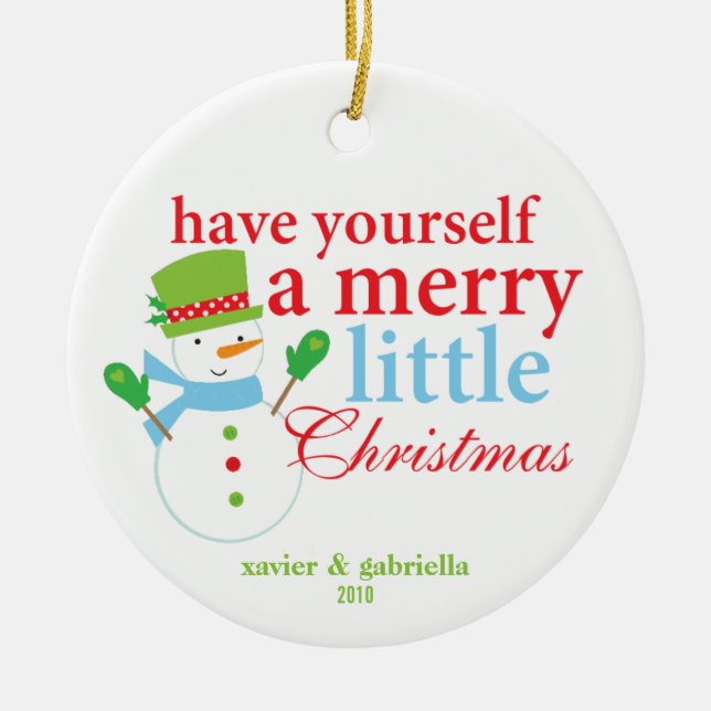 Haben Sie sich frohen wenig Weihnachten Keramikornament (Vorne)