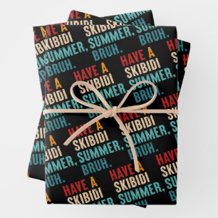 Haben Sie Skibidi Summer Bruh Funny Teacher letzte Geschenkpapier Set