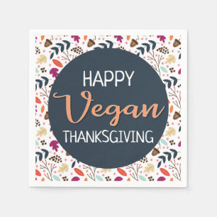 Haben Sie veganen Erntedank blauen Blumenorange Te Serviette