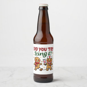 Haben Sie versucht, es lustig Gingerbrot nähren Bierflaschenetikett