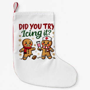 Haben Sie versucht, es lustig Gingerbrot nähren Kleiner Weihnachtsstrumpf