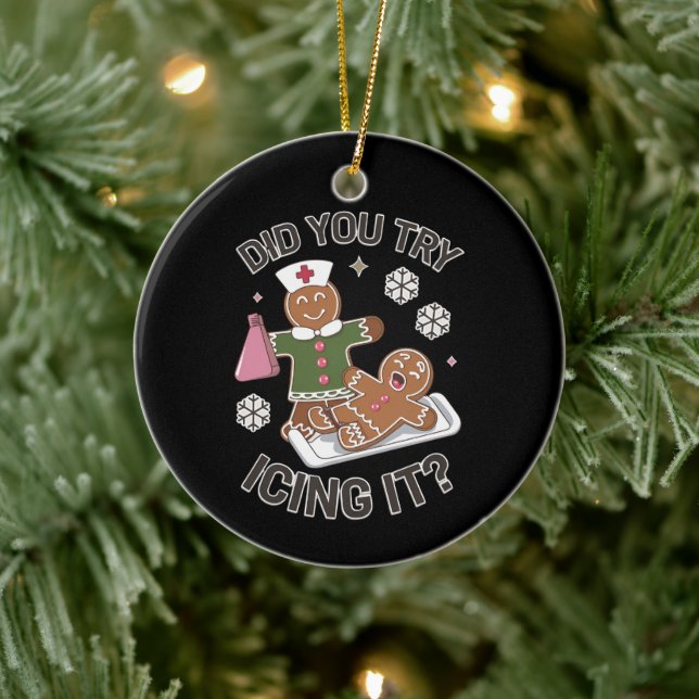 Haben Sie versucht, es Schule Krankenschwester Wei Keramik Ornament (Baum)