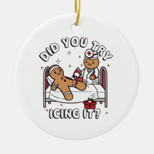 Haben Sie versucht, es zu sinken Lebkuchen nähren  Keramik Ornament