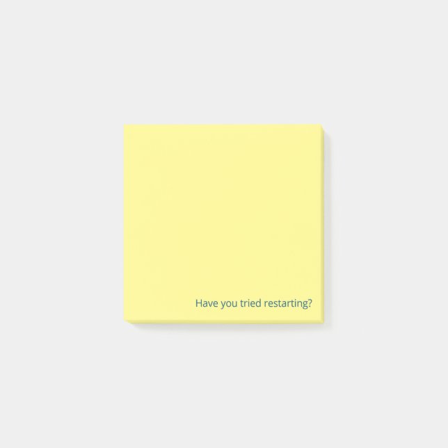 Haben Sie versucht, wieder zu starten? Post-it Klebezettel (Vorderseite)
