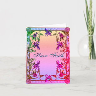 Haben Sie Vertrauen Elegante florale Inspirationsk Dankeskarte