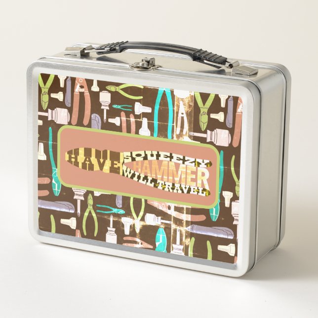 Haben Squeezy Hammer Reisen Metal Lunch Box (Vorderseite)