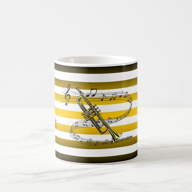 Haben Trumpet ~ Will Reise ~ Musical Stripes ~ Kaffeetasse (Mittel)