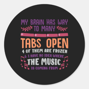 Haben zu viele Tabs offen oder psychisch gesund, u Runder Aufkleber