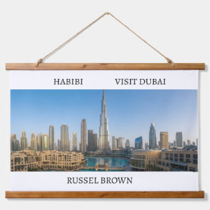 Habibi Komm nach Dubai Moderne Reise Wandteppich Mit Holzrahmen