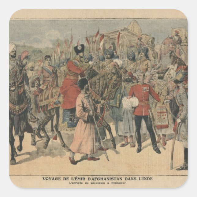 Habibullah Kahn Emir von Afghanistan Quadratischer Aufkleber (Vorderseite)