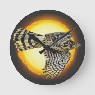 Habicht Feuer Runde Wanduhr