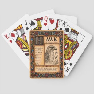 Habicht, mittelalterliche Bestiarien-Kunst Spielkarten
