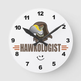 HABICHTE - Vögel, Schul-Sportteam-Maskottchen Runde Wanduhr