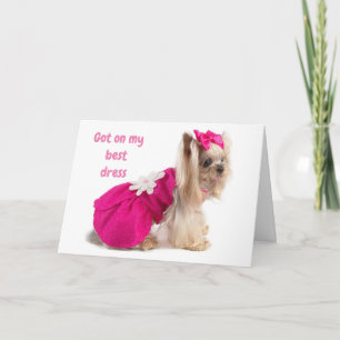 HABILLÉ ET DIT "HEUREUX POUR VOUS" CARTE