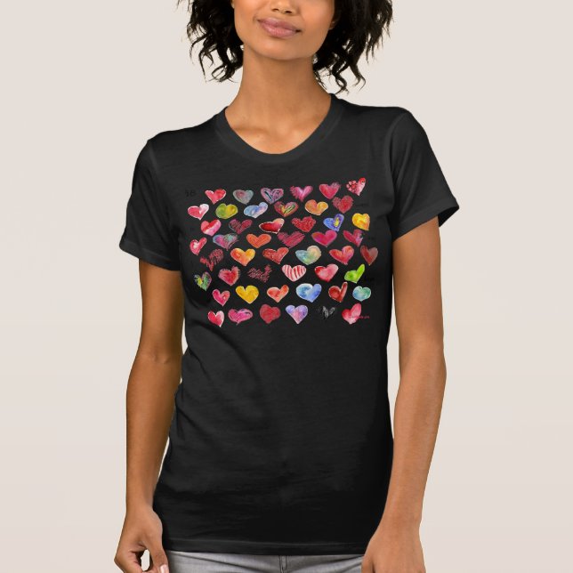 Habillement de T-shirt de 48 de Valentines coeurs (Devant)