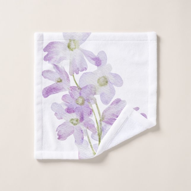 Habillement imprimé couleur lilas illustré à la ma (Gant de toilette)