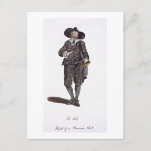 Habit of a Oliverian, 1650 (Gravieren) Postkarte