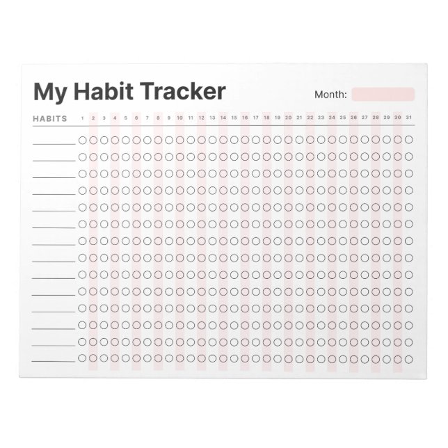 Habit Tracker Notizblock (Vorderseite)