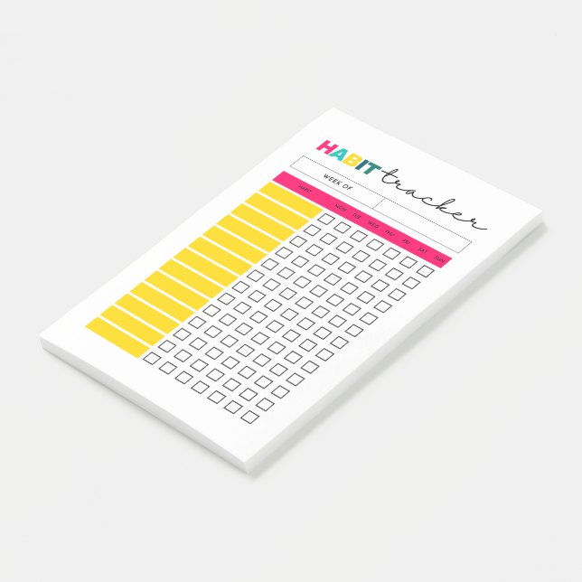Habit Tracker Planner Journal-Seite Post-it Klebezettel (angewinkelt)