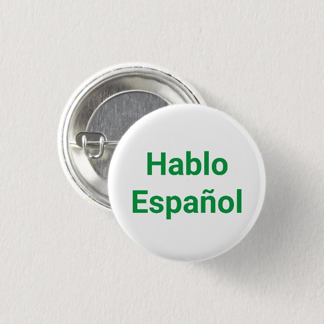 Hablo Español grün weiß ich spreche Spanisch Button (Vorne & Hinten)