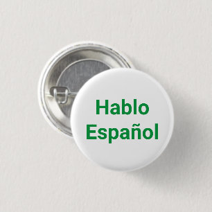 Hablo Español grün weiß ich spreche Spanisch Button
