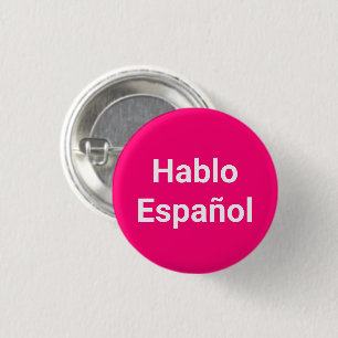 Hablo Español hot pink I Speak Spanisch Button Tas