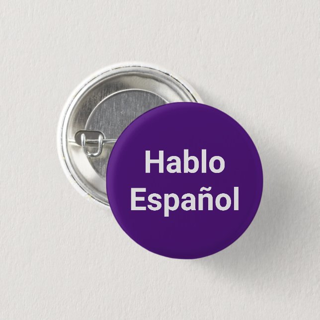 Hablo Español lila I Speak Spanisch Button-Taste Button (Vorne & Hinten)